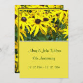 hellgelbe Blume Hochzeitstag Einladung (Vorne/Hinten)