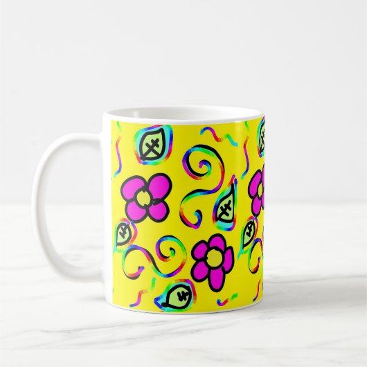 Hellgelbe Blume Kaffeetasse (Links)