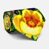 Hellgelbe Blume Krawatte (Gerollt)