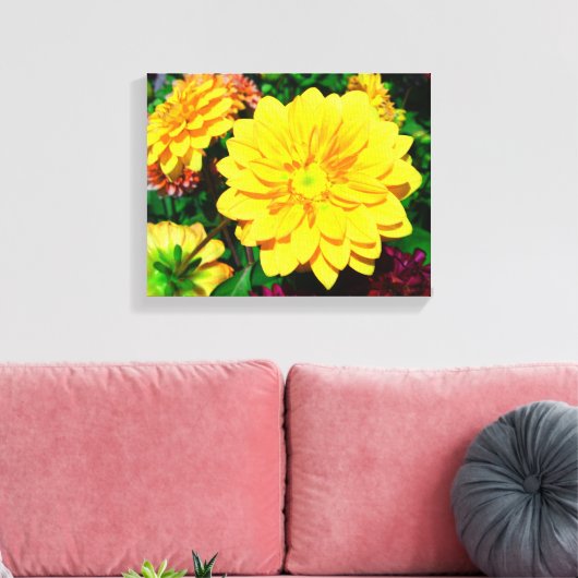 Hellgelbe Blume Leinwand (Insitu (Wohnzimmer))