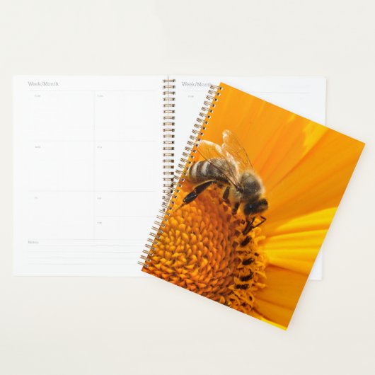 Hellgelbe Blume und Honigbiene Planer (Anzeige)