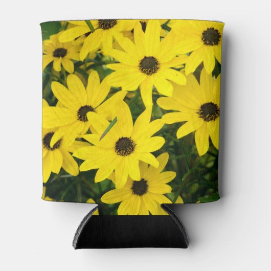 Hellgelbe Blumen Dosenkühler (Vorderseite)