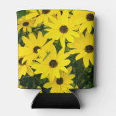 Hellgelbe Blumen Dosenkühler (Rückseite)