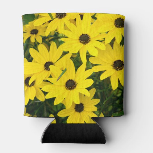 Hellgelbe Blumen Dosenkühler (Rückseite)