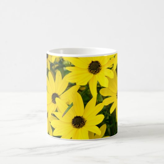 Hellgelbe Blumen Kaffeetasse (Mittel)