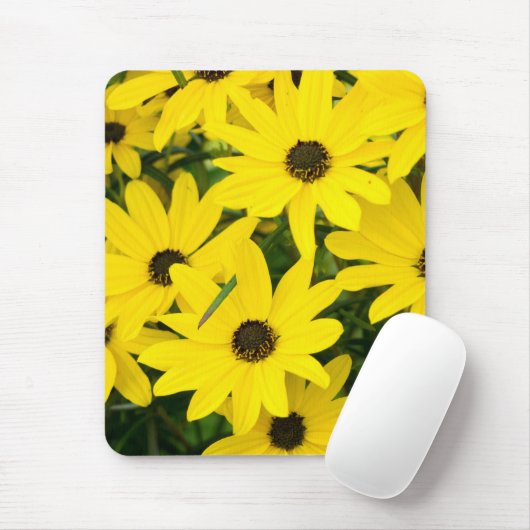 Hellgelbe Blumen Mousepad (Mit Mouse)