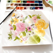 Hellgelbe, blumenfarbene Dusche Babydusche Einladung