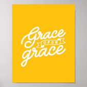 Hellgelbe Christliche Gnade auf Gnade Poster (Vorne)