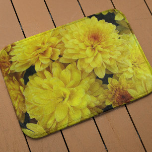 Hellgelbe Chrysanthemen Badematte
