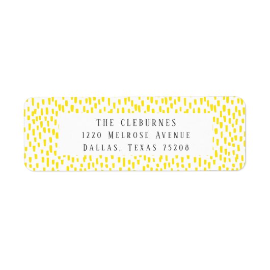 Hellgelbe Dashing-Rücksendeadresse (Vorne)