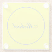 Hellgelbe Ebene Elegante Business Center Glasuntersetzer (Rückseite)