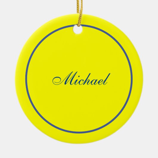 Hellgelbe Ebene Elegante Business Center Keramik Ornament (Vorne)