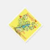 Hellgelbe Eidechse Kaktus Butterfly Südwesten Serviette (Ecke)