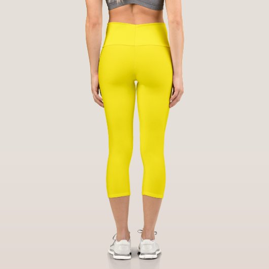 Hellgelbe Farbe Capri Leggings (Rückseite)