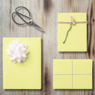 Hellgelbe Farbe   Classic   elegant Geschenkpapier Set