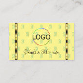 Hellgelbe Farbe Grün mit Logo Buchstaben Muster Visitenkarte (Vorderseite)