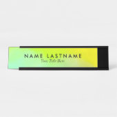 Hellgelbe Farbe Schreibtischnamensplakette (Vorderseite )