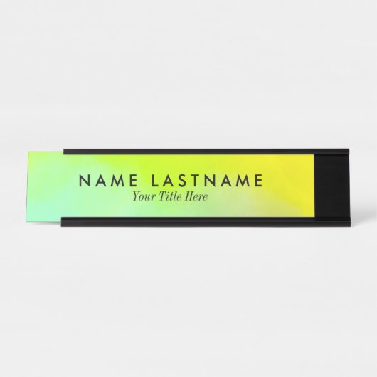 Hellgelbe Farbe Schreibtischnamensplakette (Vorderseite )