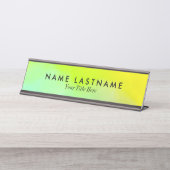 Hellgelbe Farbe Schreibtischnamensplakette (Vorderseite )
