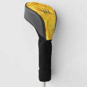 Hellgelbe Feathers-Initialen Golf Headcover (angewinkelt)