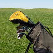Hellgelbe Feathers-Initialen Golf Headcover (In SItu)