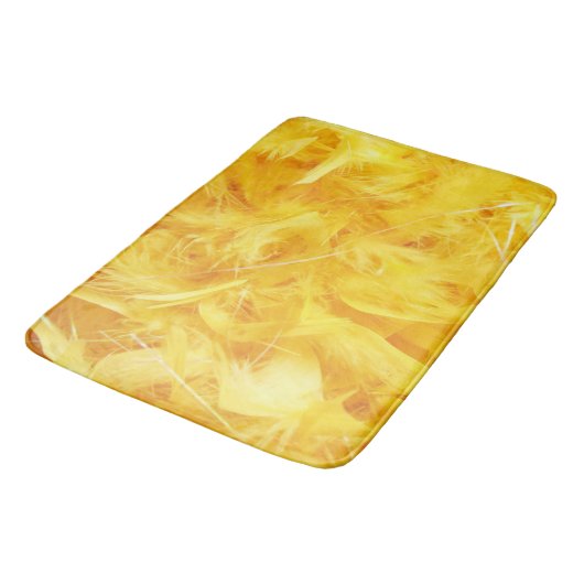 Hellgelbe Federn Badematte (Schrägansicht)