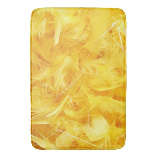 Hellgelbe Federn Badematte (Vorderseite Vertikal)