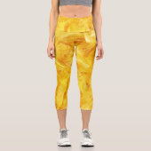 Hellgelbe Federn Capri Leggings (Vorderseite)