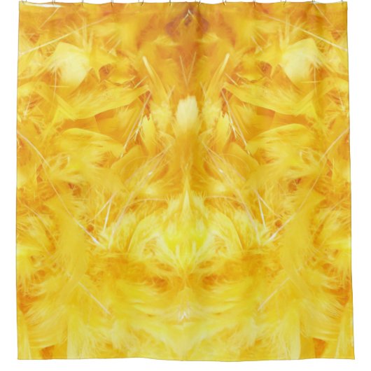 Hellgelbe Federn Duschvorhang (Vorderseite)