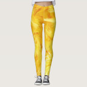 Hellgelbe Federn Leggings (Vorderseite)