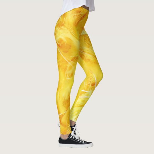 Hellgelbe Federn Leggings (Rechts)