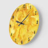 Hellgelbe Federn Schwarze Zahlen Große Wanduhr (Winkel)