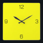 Hellgelbe FFFF00-Farbe - Option "Ihren Namen hinzu Quadratische Wanduhr<br><div class="desc">Fügen Sie einen Namen, Initialen oder Text hinzu, oder behielt Sie die Farbe alleine. Farbkoordinaten mit anderen Elementen des Ladens basierend auf dem Namen und dem HEX-Code (sechsstellige Hex-Triole). Verwenden Sie diesen Code, um andere Elemente zu mischen, zu ergänzen und anzupassen, um diese zu ergänzen oder um anderen Auflistungen hinzuzufügen....</div>
