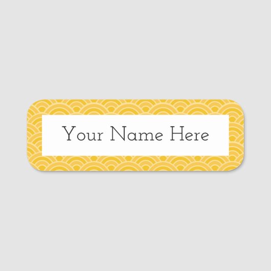 Hellgelbe Fischskala Namensschild (Vorderseite)