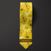 Hellgelbe Floral Monogramm Krawatte