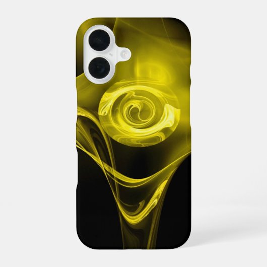 HELLGELBE FRAKTALE ROSE iPhone 16 HÜLLE (Rückseite)