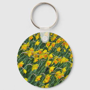 Hellgelbe Frühlingsgarten Schlüsselanhänger