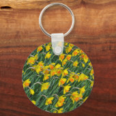 Hellgelbe Frühlingsgarten Schlüsselanhänger (Vorderseite)