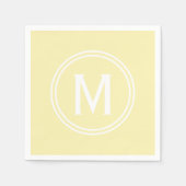 Hellgelbe Gerahmte, runde Monogramm Serviette (Vorderseite)