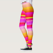 Hellgelbe, gestreifte Leggings (Links)