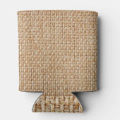 Hellgelbe Gingham-Textur. Dosenkühler (Rückseite)