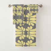 Hellgelbe graue Tulips Badhandtuch Set (Insitu)