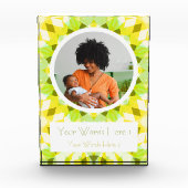 Hellgelbe grüne Neugeborene-Ehefrau-Eltern-Geschen Fotoblock (Vorderseite)