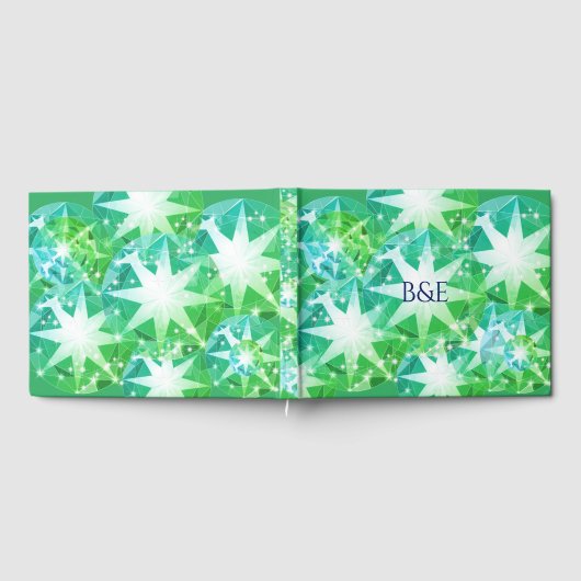 Hellgelbe grüne smaragdgrüne Kristallkunst Gästebuch (Voll)