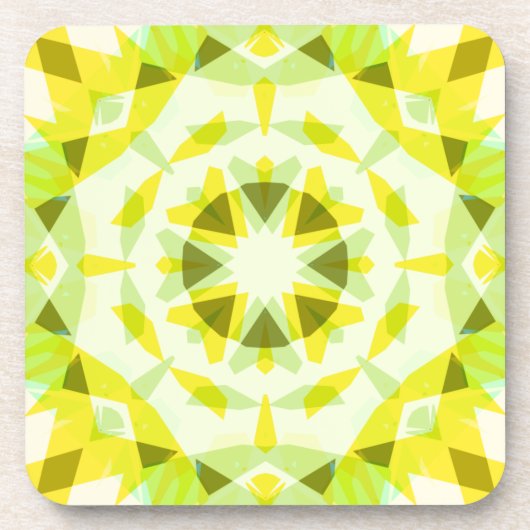 Hellgelbe grüne Sommer-Star Dopamin-Dekoration Getränkeuntersetzer (Vorderseite)