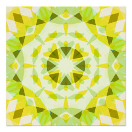 Hellgelbe grüne Sommer-Star Dopamin-Dekoration Poster