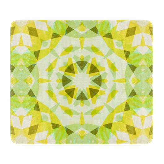 Hellgelbe grüne Sommer-Star Dopamin-Dekoration Schneidebrett (Vorderseite)