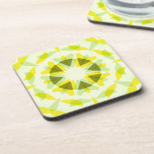 Hellgelbe grüne Star Dopamin Dekoration Kitsch Art Getränkeuntersetzer (Linke Seite)