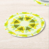 Hellgelbe grüne Star Dopamin Dekoration Kitsch Art Runder Pappuntersetzer (Angewinkelt)