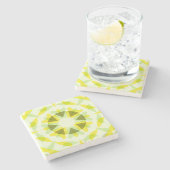 Hellgelbe grüne Star Dopamin Dekoration Kitsch Art Steinuntersetzer (Seitenansicht)